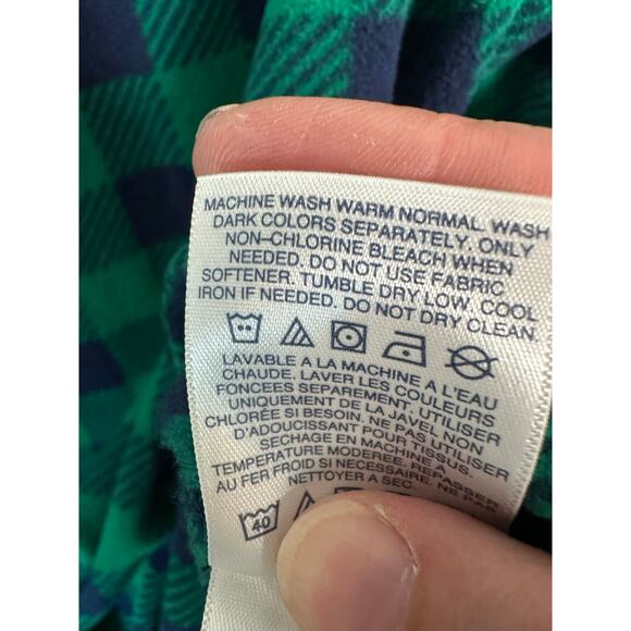 Lands end women’s fleece pullover buffalo check blue green cozycore plus size - Picture 5 of 9